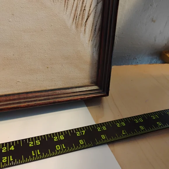 Rustic Winter Landscape Art with Brown Fence By Ginny Hamlin 1987 - Picture 6 of 14